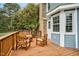 Inviting deck with comfortable seating and a tranquil view, perfect for relaxing outdoors at 108 Birdie Ct, Rocky Mount, NC 27804