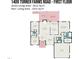 First floor layout featuring main living areas, bedrooms, kitchen, garage, and deck at 1409 Turner Farms Rd, Garner, NC 27529