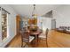 An eat in kitchen and dining area are shown in an open floorplan at 155 Chimney Rise Dr, Cary, NC 27511