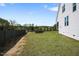 Expansive backyard featuring lush lawn and views of the community pond at 16 Blue Monarch Ln, Fuquay Varina, NC 27526