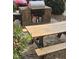Outdoor brick grill and picnic table provide space for cooking and dining at 2631 Oldgate Dr # 101, Raleigh, NC 27604