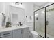 Modern bathroom featuring a glass shower, sleek vanity, and contemporary finishes for a spa-like experience at 2809 Theresa Eileen Way, Raleigh, NC 27603