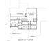 Second floor plan with dimensions for the Sanctuary at Lake Wheeler at 2809 Theresa Eileen Way, Raleigh, NC 27603
