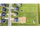 Aerial view of property showing large lot in a desirable neighborhood with well-maintained lawns and mature trees at 343 Brinkley Cir, Mebane, NC 27302