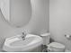 Neutral powder room with a white sink and a modern toilet with a bidet at 3905 Joe And Ruth Lee Dr, Raleigh, NC 27610
