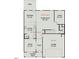First floor plan showcases the layout of the kitchen, Gathering room, dining, foyer, and garage at 49 Olivia Crossing Ct # 43, Four Oaks, NC 27524