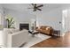 Inviting living room with fireplace, hardwood floors, and comfortable seating at 6209 Remington Lake Dr, Raleigh, NC 27616