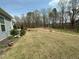 Sprawling backyard featuring mature trees and landscaping, offering privacy and tranquility at 7125 Crested Iris Pl, Durham, NC 27703