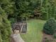 Fenced garden with raised beds and lush green foliage for a farm-to-table lifestyle at 7312 Ridgeline Dr, Raleigh, NC 27613