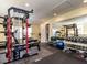 This home gym features various workout equipment and mirrored wall at 7312 Ridgeline Dr, Raleigh, NC 27613