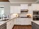 A kitchen showcases granite countertops, white cabinets, stainless steel appliances, subway tile backsplash, and hardwood floors at 7312 Ridgeline Dr, Raleigh, NC 27613