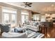 Open-concept living room featuring a dining area and a view of the kitchen at 7312 Ridgeline Dr, Raleigh, NC 27613