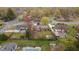 An aerial view of a property with a large backyard, swimming pool, and surrounding neighborhood at 1208 Briarcliff Rd, Burlington, NC 27215
