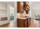A view of the kitchen area with custom cabinets and granite countertops at 121 Highclere Ln, Cary, NC 27518