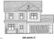 Detailed architectural drawing of a two-story home featuring a garage and classic design elements at 13 Fetterbush Way, Clayton, NC 27520
