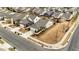 Aerial view showcasing the neighborhood featuring sidewalks, lush lawns and mature trees at 1404 Palmer Hill Dr, Durham, NC 27703