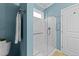 Modern bathroom with walk-in shower at 1404 Palmer Hill Dr, Durham, NC 27703