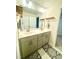 Well-lit bathroom featuring a double vanity, decorative mirror, and neutral colored walls at 1415 Dalton Pl, Mebane, NC 27302