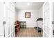 Bright home office with french doors, hardwood floors, and treadmill at 1415 Dalton Pl, Mebane, NC 27302