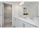 Elegant bathroom with double vanity, stylish fixtures, and a separate shower and tub for convenience at 146 Weavers Grove Dr, Chapel Hill, NC 27514