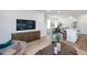 Inviting living area flows into dining and kitchen spaces, complete with stylish furnishings and a contemporary TV at 146 Weavers Grove Dr, Chapel Hill, NC 27514