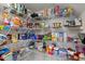Walk-in pantry featuring ample shelving for food storage at 1527 Ingraham Dr, Apex, NC 27502
