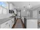 Modern kitchen features stainless steel appliances, quartz countertops, and white cabinets with an open layout at 207 Grand Ave, Raleigh, NC 27606