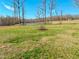 Expansive grassy backyard with mature trees, pond view, and a serene country setting at 210 Holloway Rd, Roxboro, NC 27573