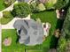 Birds eye view of the roof and backyard featuring a patio and an outdoor dining area at 213 Billingrath Turn Ln, Cary, NC 27519