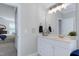 Bathroom with a vanity, mirror, and view into the bedroom at 213 Billingrath Turn Ln, Cary, NC 27519