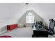Bonus room with a vaulted ceiling, carpet flooring, and arched window with great natural light at 213 Billingrath Turn Ln, Cary, NC 27519