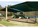 Covered playground with slides and play structures surrounded by trees and benches in a community park at 2133 Persimmon Ridge Dr, Raleigh, NC 27604