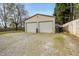 Spacious two-car detached garage offering ample storage and workspace on a gravel lot at 221 Walkers Way, Willow Springs, NC 27592