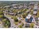 An aerial view of a Bell Tower in a park-like setting, surrounded by city buildings and streets at 2306 Stafford Ave # A, Raleigh, NC 27607