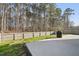 Backyard offers a concrete patio, a wood fence and plenty of trees to offer privacy at 250 Hawksbill Dr, Franklinton, NC 27525