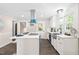 Modern kitchen with sleek white cabinets, stainless steel appliances, and a stylish center island at 2616 Bullock Rd, Durham, NC 27704
