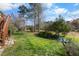 Lush backyard showcasing manicured lawn and a glimpse of serene waterfront views at 406 Southshore Pkwy, Durham, NC 27703