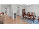 Formal dining room with hardwood floors, chandelier, and elegant decor at 428 Beaverdam Lake Dr, Fuquay Varina, NC 27526