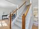 Carpeted stairway leading to the upper level at 4818 Glendarion Dr, Durham, NC 27713