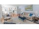 Comfortable living room features stylish decor and an open layout with a view into the kitchen at 5220 Linksland Dr, Holly Springs, NC 27540