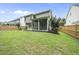Spacious backyard with lush lawn, mature landscaping, screened porch and privacy fence, creating a serene outdoor retreat at 622 Lone Pine Loop, Fuquay Varina, NC 27526