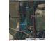 Aerial view of acreage for sale showing water features and property boundaries at 6509A Fowler Rd, Zebulon, NC 27597