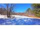 Scenic view of the serene pond and natural surroundings, adorned with a fresh blanket of snow at 6509A Fowler Rd, Zebulon, NC 27597
