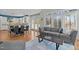 Open floor plan showcases a living room with hardwood floors flowing into a dining area and kitchen at 73214 Burrington, Chapel Hill, NC 27517