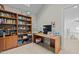 Office space with built-in bookshelves and desk, ideal for a home workspace at 73214 Burrington, Chapel Hill, NC 27517