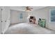 Bedroom featuring carpeted floor, a ceiling fan and a window at 1010 Flanders St, Garner, NC 27529