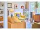 Cozy living room with mid-century modern furniture, natural light, and artwork at 103 Morningside Dr, Carrboro, NC 27510