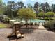 Playground and pool area with lush surrounding greenery, perfect for Gathering fun and relaxation at 110 Bellamy Ln # 206, Chapel Hill, NC 27516