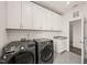 Laundry room with modern appliances, plenty of cabinets and a sink at 1121 White Oak Creek Dr, Apex, NC 27523