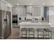 Modern kitchen with stainless steel appliances, a center island with bar stools, and ample counter space at 1135 Winding Spring Dr, Mebane, NC 27302